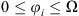 $ 0\le {\phi }_i\le \mathrm{\Omega }$