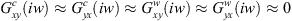 $ {G}_{{xy}}^c({iw})\approx {G}_{{yx}}^c({iw})\approx {G}_{{xy}}^w({iw})\approx {G}_{{yx}}^w({iw})\approx 0$