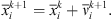 $$ {\bar{x}}_i^{k+1}={\bar{x}}_i^k+{\overline{\nu }}_i^{k+1}. $$