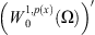 $ \left({W}_0^{1,p(x)}(\mathrm{\Omega })\right)\mathrm{\prime}$