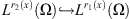$ {L}^{{r}_2(x)}(\mathrm{\Omega })\hookrightarrow {L}^{{r}_1(x)}(\mathrm{\Omega })$