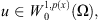$ u\in {W}_0^{1,p(x)}(\mathrm{\Omega }),$