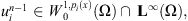 $ {u}_i^{n-1}\in {W}_0^{1,{p}_i(x)}(\mathrm{\Omega })\cap {\mathbf{L}}^{\infty }(\mathrm{\Omega }),$