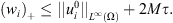 $ ({w}_i{)}_{+}\le {\Vert {u}_i^0\Vert }_{{L}^{\mathrm{\infty }}(\mathrm{\Omega })}+2{M\tau }.$