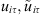 $ {u}_{{i\tau }},{\mathop{u}\limits^\tilde}_{{i\tau }}$